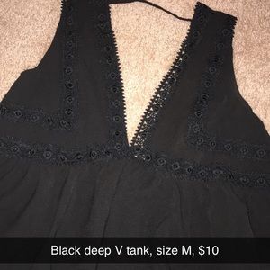 Black deep v tank
